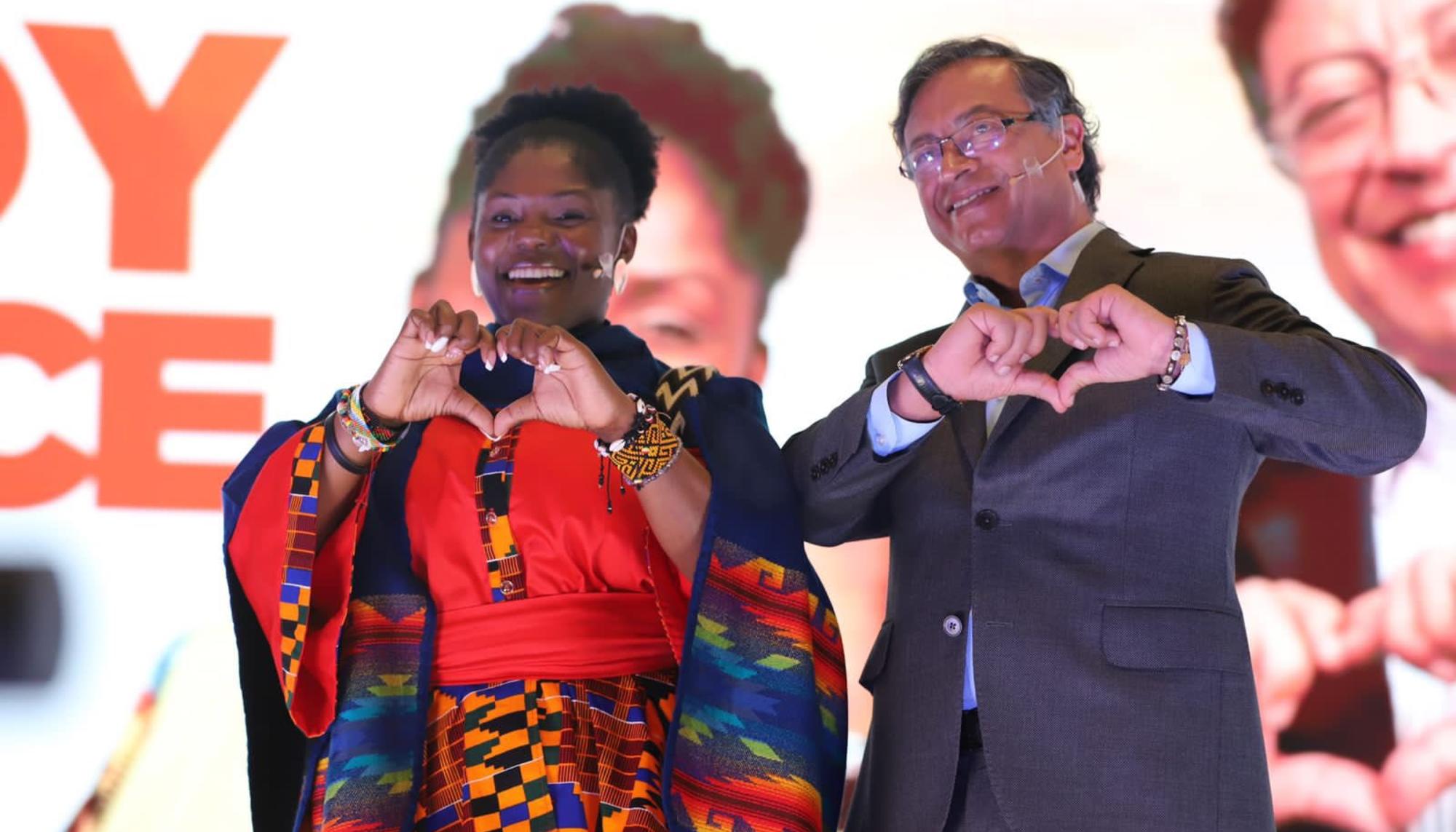 Gustavo Petro y Francia Márquez, del Pacto Histórico, la formula presidencial favorita que salió de las elecciones del 13 de marzo.